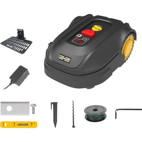 LX850 Cordless Robot Lawnmower 300 m² Cutting 30-50 mm Width 16 cm  3 Blade Mulching System Lawnmower, Shock Detector, Side Load Digital Display, Automatic Cutting (1/5)