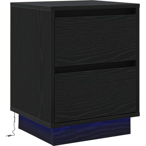 Maison Exclusive - Armadio da Notte con cassetto Rovere Nero 39 x 34,5 x 50 cm (1/5)