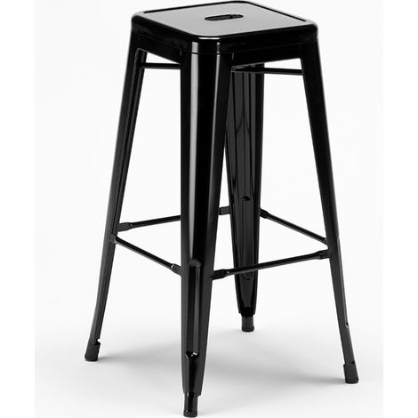 taburete de bar estilo industrial con reposapiés steel up - Negro (1/5)