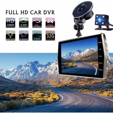 Enregistreur Vidéo Automobile - Double Objectif Avant Arrière - 1080p HD - Vision Nocturne - Écran 4 Pouces - 170° - Métal (1/5)