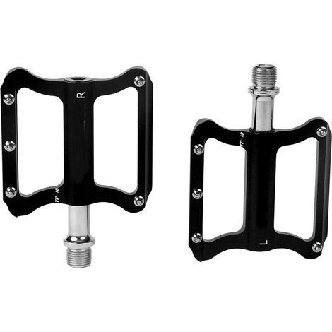 Leichte, rutschfeste Fahrradpedale aus Aluminiumlegierung für Mountainbikes und Falträder, schwarz, Größe S. (1/5)