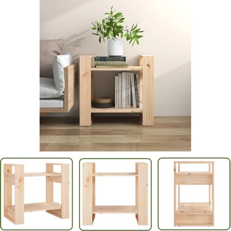 The Living Store Bibliothèque/Séparateur de pièce 60x35x57 cm Pin massif - Bibliothèque - Bibliothèque En Bois - Meuble De Rangement - Séparateur De Pièces - Étagère (1/5)