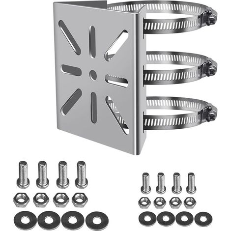 Universel Montage Vertical sur Poteau Support pour caméra de sécurité,3 Boucles Acier Inoxydable Support d'angle Montage,Support mât Convient aux camé (1/5)