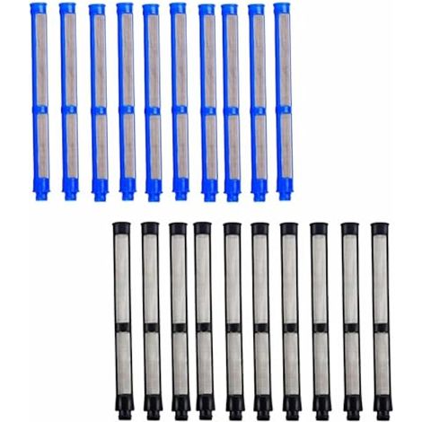 Lot de 20 filtres airless 287032 et 287033 pour pistolet pulvérisateur Graco Contractor II & FTx II, latex 100 Mesh 10 paquets et latex 60 Mesh 10 paquets