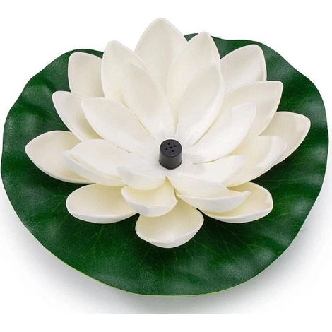 Vtizikl Fontaine Solaire Flottante aménagement paysager de l'eau Salle de Jardin Lotus Feuille Fontaine Fontaine Piscine Eau de la Piscine pour Bain d'oiseau, Fishtank, Pond Garden,White (1/4)