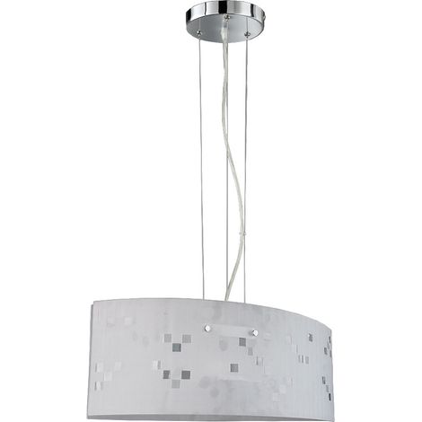 COLINA SOSPENSIONE METALLO CROMATO E VETRO SATINATO L50 D20 W60 excl. 2x E27 · max. 40W (1/5)