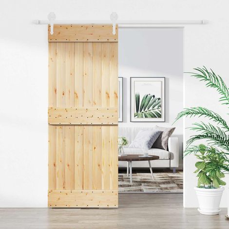 Porte coulissante Naturel et Blanc 80 x 210 cm vidaXL