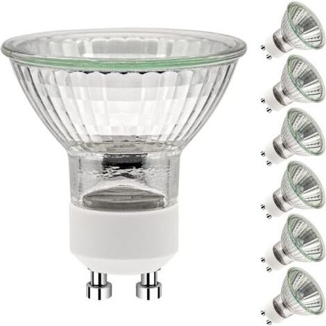 Ampoules GU10 35W, GU10 Ampoules Halogènes,Ampoule Spot AC 230V 35W, GU10 Halogen Ampoules Halogène 2 Broches 35° Angle de Rayonnement 2700K Dimmable Blanc Chaud, Pack de 6 (1/5)