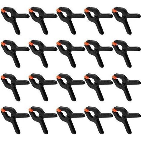 20 Pièces 5cm Pince à Ressort, Pinces à Ressort en Plastique Noir en Nylon, pour Projets de Bricolage, Studios Photo (1/5)