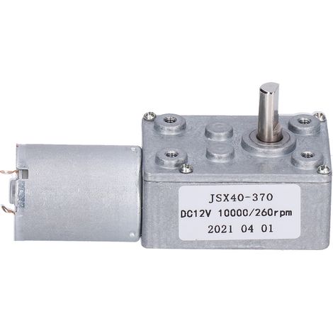 Moteur à vis sans fin à turbine, réducteur à engrenages, arbre de réduction, équipement 260 tr/min DC12V JSX40‑370 (1/5)