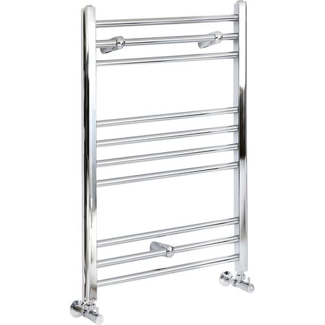 Milano Kent Chrome Straight Bar Heated Towel Rail Radiator - 800mm x 500mm (1/4)