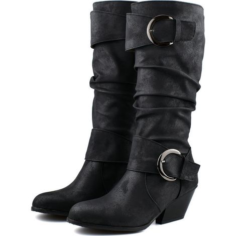 Bottes cavalières à la mode noir 36