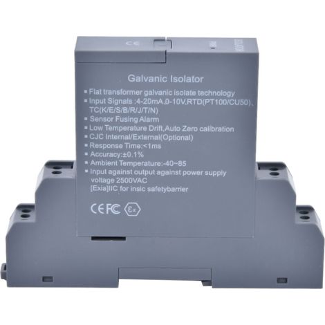 Émetteur isolateur de signal de tension et de courant GLC, 1 entrée, 1 sortie, distributeur d'alimentation enfichable, 0-10 V CC (1/5)