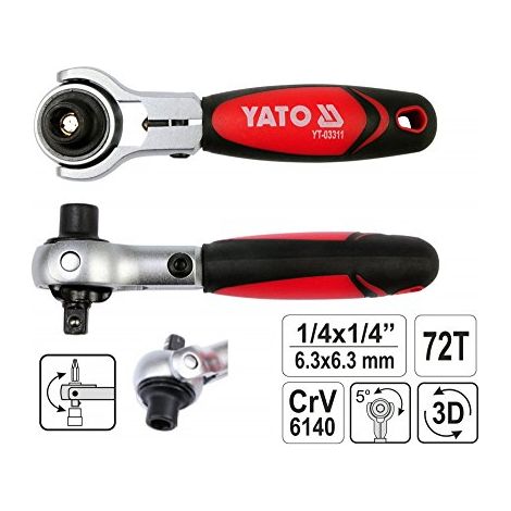 Yato YT-03311 chiave a cricchetto di cricchetto (1/4)