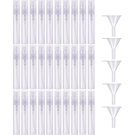 Mini Flacons Pulvérisateurs,30pcs 5ml Flacon Vaporisateur Bouteille de Spray Vide Pulvérisateurs Atomiseur,Plastique Transparent Fine Brume Bouteille de Pulvérisation,pour Voyage Parfum Cosmétique (1/5)