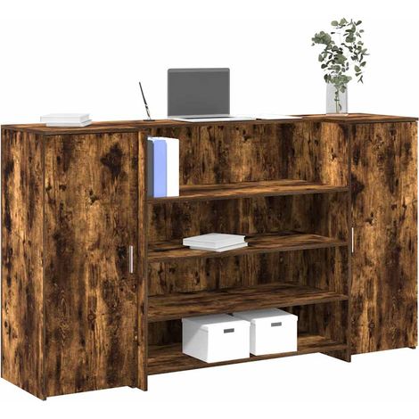 Mostrador de recepción roble ahumado 180x50x103,5 cm