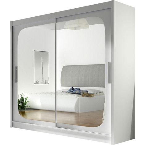 Armario Closico Pallor VIII, Blanco, 215x180x58cm, Puertas de armario: Correderas, Número de estantes: 5