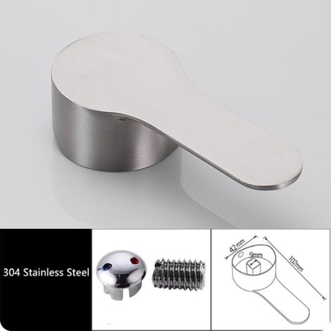 Hedical replacement tap handle with screw, cold and hot water tap handles for kitchen and bathroom fittings/suitable for 35 mm valve core, 9 x 9 mm. (7