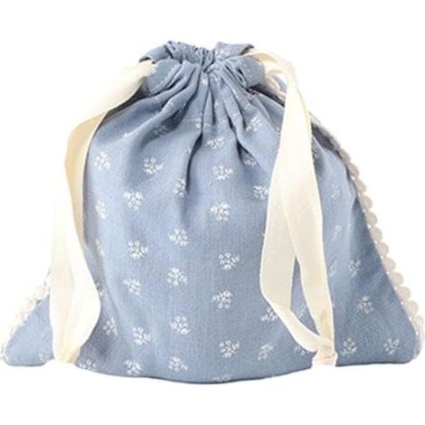 Petite pochette en coton avec cordon de serrage, impression florale, cosmétiques, bijoux, fournitures de maison (B) (1/5)