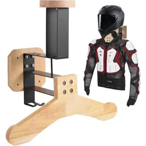Support Casque Moto, Porte Casque Moto Mural pour Accrocher Le Casque et la Veste de Moto au Mur, Support Mural pour Gilet Tactique