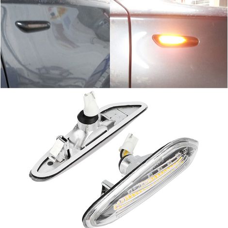 Paar dynamische LED-Seitenblinker mit fließendem Licht, passend für E90, E91, E92, E93, E60, E87, E82, E46, Weiß (1/5)