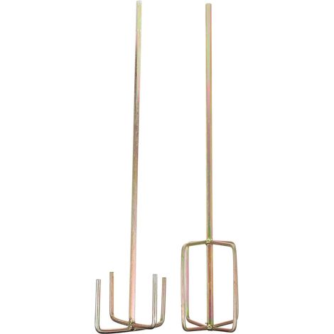 Tête de Forage Mélangeur Hexagonale en Acier 2 Pièces Tiges pour Perceuse Électrique, Mélange Époxy et Mortier, Format Pratique à Emporter (1/5)