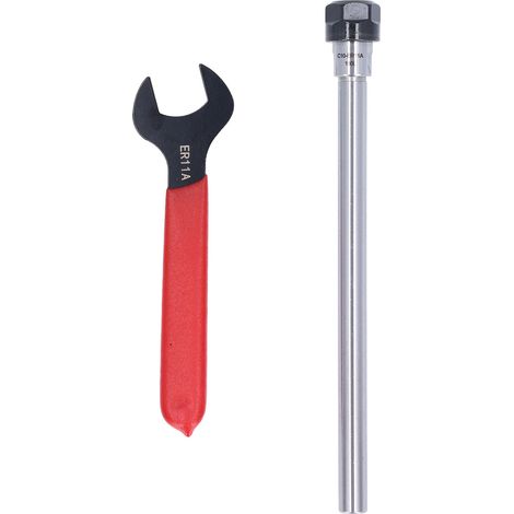 Porte‑outil à queue droite ER11 avec rallonge et clé pour fraisage CNC C10‑ER11A‑150L 150mm (1/5)