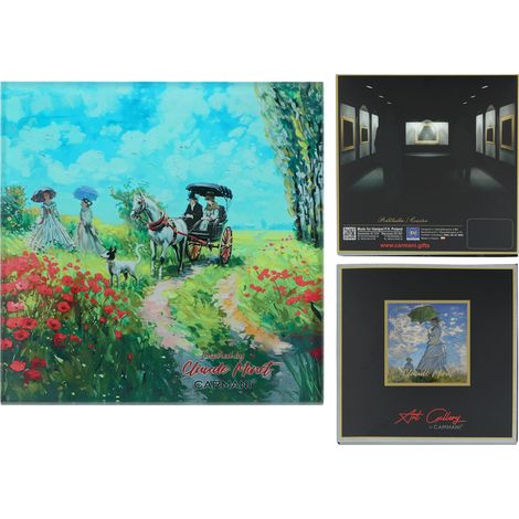 Carmani, posavasos de cristal de 11,5 x 11,5 cm inspirado en una pintura de C. Monet (1/4)