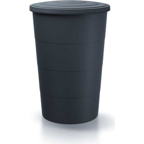 Prosperplast Barril de agua de lluvia 160L Smooth de plastico en color antracita 60 (largo) x 60 (ancho) x 87,8 (altura) cm (1/2)