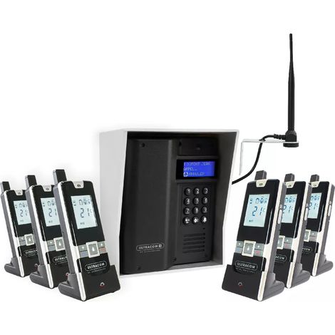 Interphone 600m autonome sans-fil - UltraCOM3 visière argentée + 6 combinés + antenne : "contourner obstacle / pilier" (1/5)