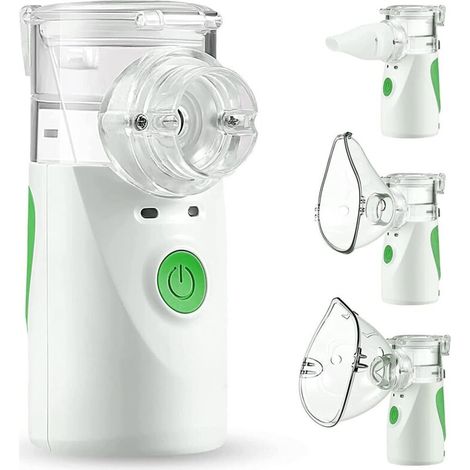 Dispositivo silenzioso e portatile per aerosolterapia, indicato per asma e bronchite in bambini e adulti - Crezuo