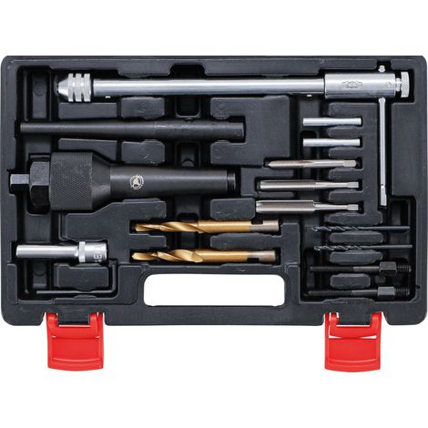 Bgs Technic – Coffret tarauds et filières pour bougies – Outil d'extraction pour filetages grippés – Fraises coniques M7 et M9 – Levier avec cliquet (1/5)