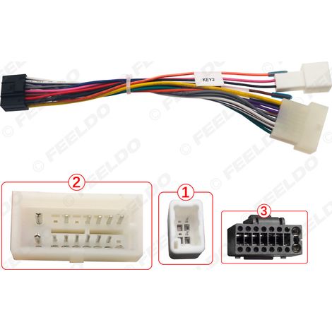 Compatible avec les câbles d'alimentation des Mitsubishi Lancer/Gallan/Pajero 19-25, câbles de modification de navigation grand écran Android 16 pouces.