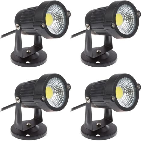 Lot de 4 Spot LED Cob 5W 220V Spots Jardin Orientables Luminaires Extérieur Jardin Terrasse(Blanc Froid) (1/5)