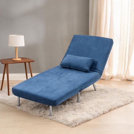 Fauteuil relax coloris bleu en métal 80 x 75 x 83 cm (1/5)