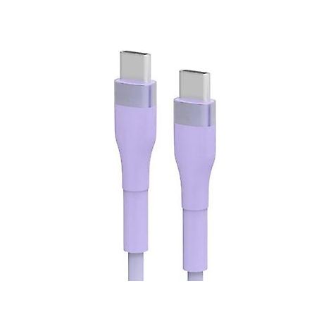 Silikon-USB-C-zu-USB-C-Schnellladekabel 20V 5A 100W USB-C-Netzkabel mit Schnellladefunktion für Büro und Reisen Lila (Lila)