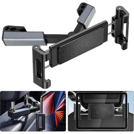 Support de tablette pour voiture, support pour tablette iPad à fixer sur l'appui-tête, accessoires de voyage pour sièges arrière, support de tablette rotatif à 360° pour appui-tête. (1/5)