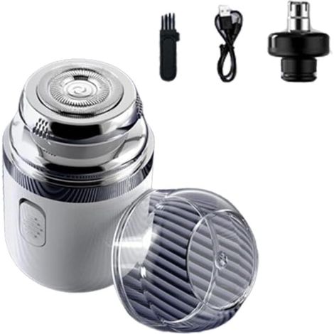 Tondeuse Capsule Electrique 2-en-1 & Coupeur de Poils Nasal — Rasoir Barbu Rechargeable USB, Lavable IPX7, Couteau Net 360°, Mini Portatif (1/4)