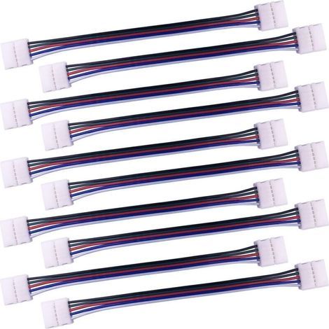 10pcs Câble connecteur RGBW 5 Broches Lampe Bande LED de 10mm Convertisseur de lumière Ruban LED sans Soudure Adaptateur pour connecter 2 Bandes LED SMD 5050 RGBW Ensemble-17cm Long (1/4)