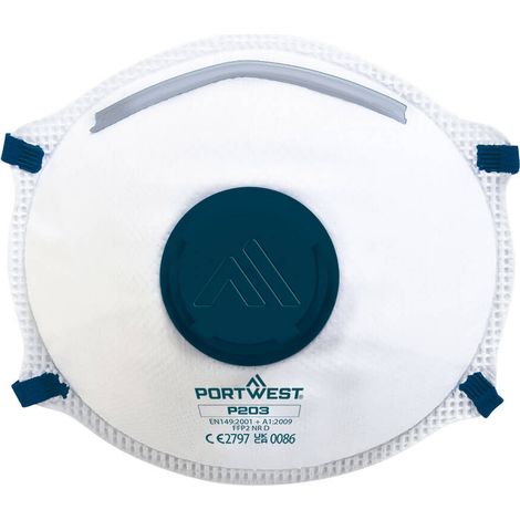 FFP2-Maske mit Ventil – Dolomit – Weiß – Portwest