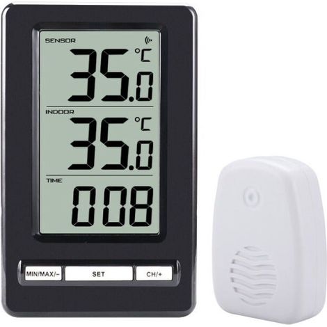 Thermomètre Intérieur et Extérieur, Thermomètre sans Fil Numérique avec Capteurs Sonde, HD Écran LCD Détecteur de Température, Mémoire de Min/Max, ℃/℉ (1/5)