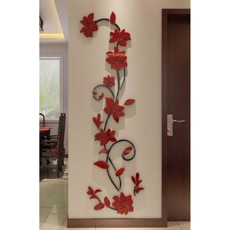 Papier peint fleurs en rotin 3D – 178 x 56 cm – Acrylique brillant, adhésif (1/3)