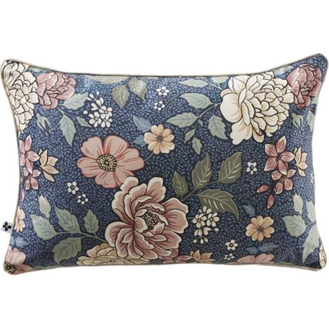 Coussin déhoussable 40 x 60 cm "Augustine" Velours imprimé l'Effet Papillon - - (1/4)