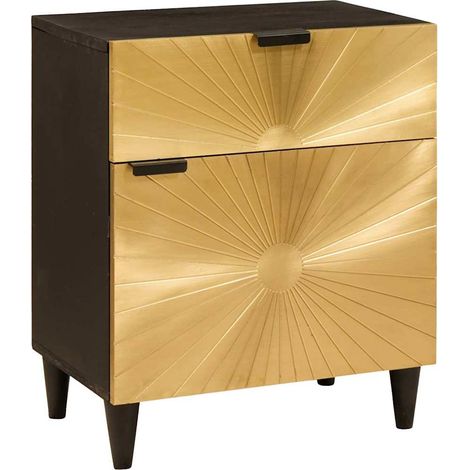 Nachttisch mit Schubladen 50 x 33 x 60 cm Massivholz Mango