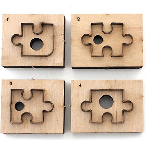 4-teiliges Puzzle-Holzstanzformen-Set für Scrapbooking, Kunstdekoration und Bastelarbeiten