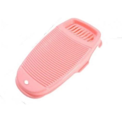 Handwaschbrett aus rosa Kunststoff – JINFGERNE – 42 x 21 x 7,5 cm – Tragbar, robust und praktisch zum schnellen Waschen kleiner Kleidungsstücke, ideal für Zuhause und unterwegs (1/5)