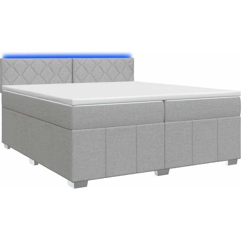 Maison Exclusive - Letto box spring con materasso Grigio Chiaro 200 x 200 cm (1/5)