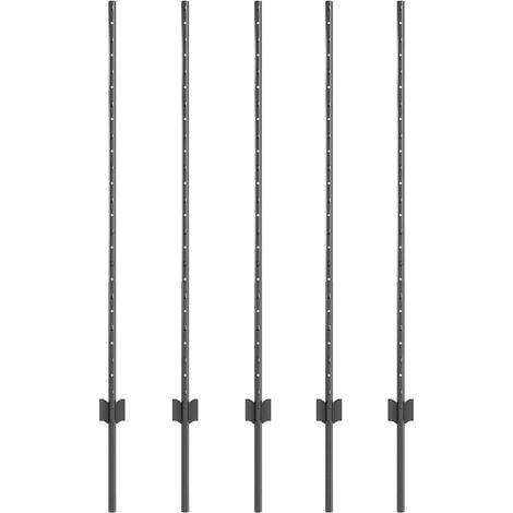 Palo per recinzione interrato 5 pz Grigio 160 cm (1/5)