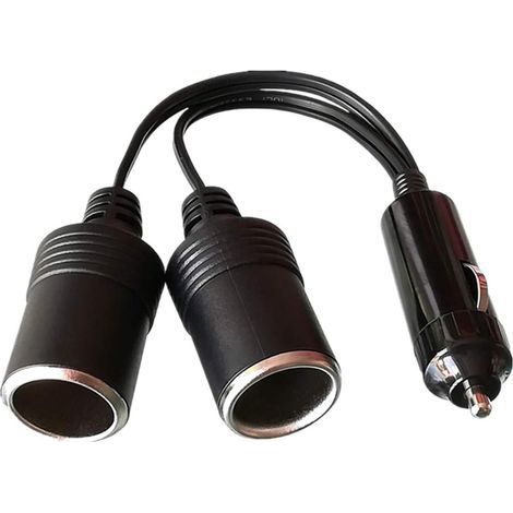 Zigarettenanzünder-Verlängerungskabel (1 auf 2), Kfz-Zigarettenanzünderbuchse (Stecker auf Buchse), 12V/24V-Gleichstrom-Adapter-Splitter (1 auf 2) mit LED-Beleuchtung und Sicherung (1/4)