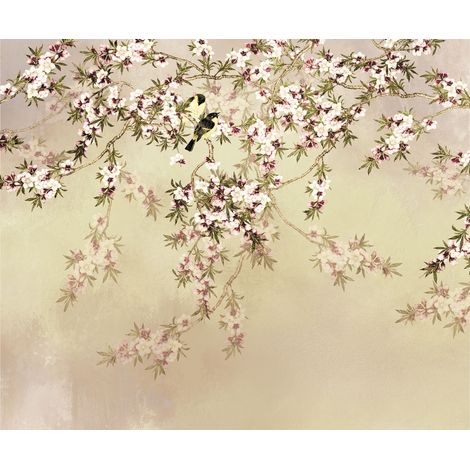 Papier peint panoramique romantique Oiseaux Amoureux (1/5)